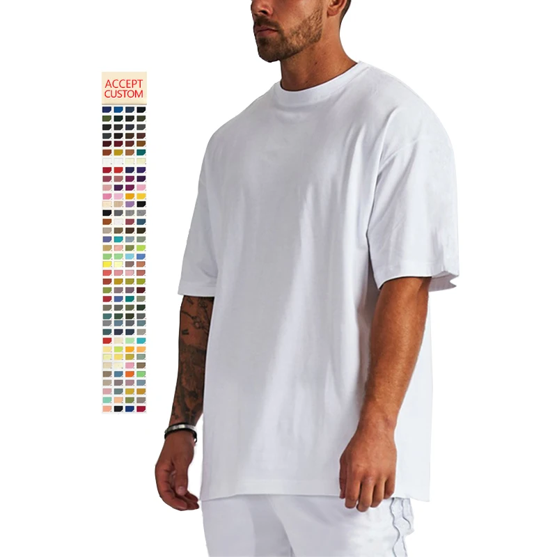 

Mens blank cotton tshirt oversized drop shoulder design t-shirt custom quality printing t shirts