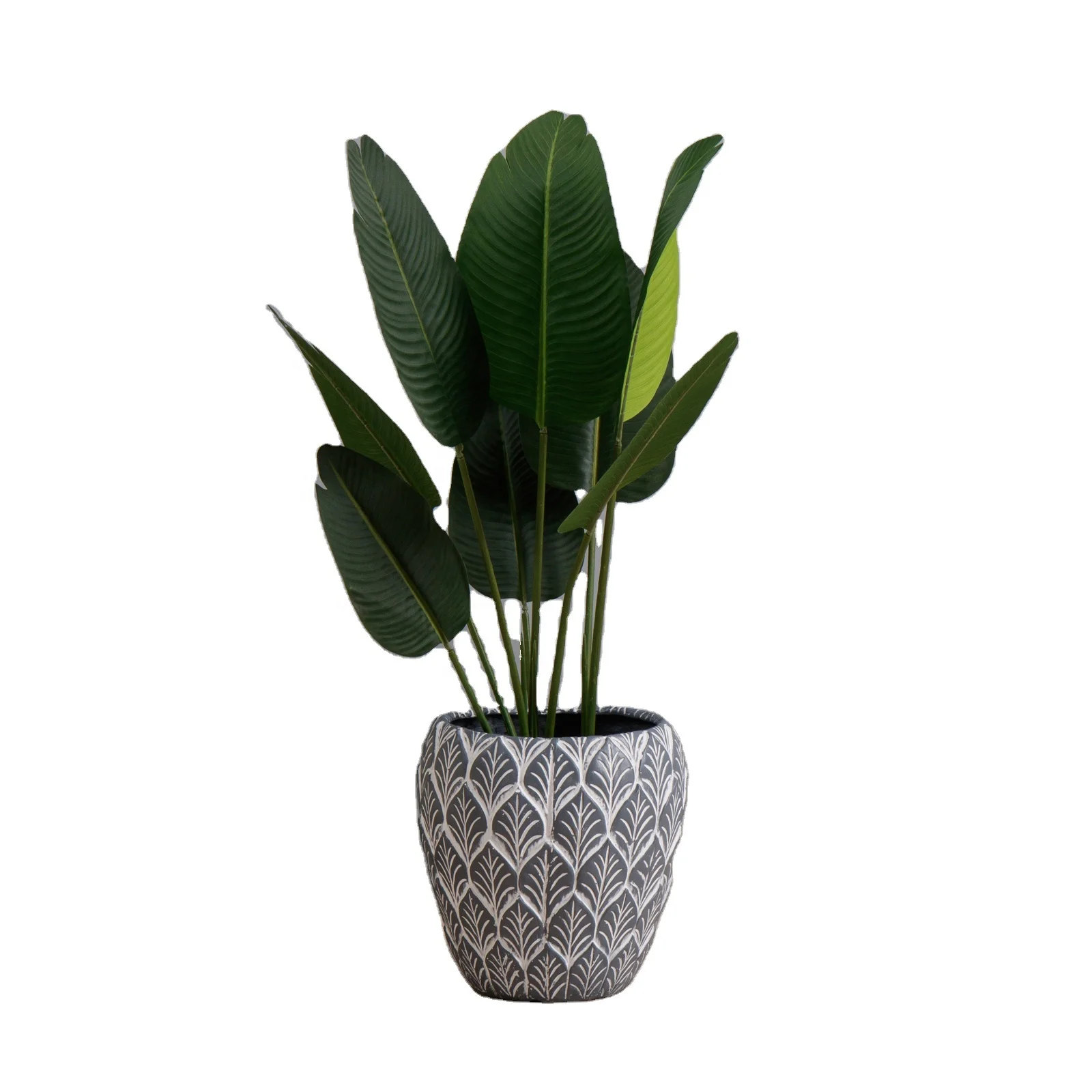 

Simple indoor green flowerpot FRP fiber European modern vase floor garden plant vase home decoration potted plant