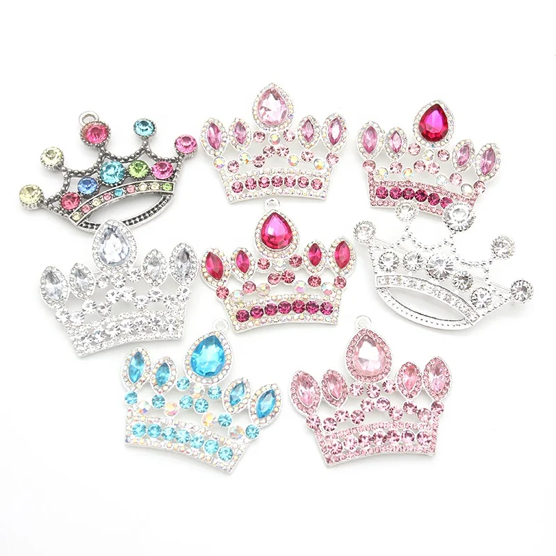 

Mix Style Queen Crown Crystal Rhinestone Pendant For Necklace Bracelet Making Fashion Jewelry Brooches