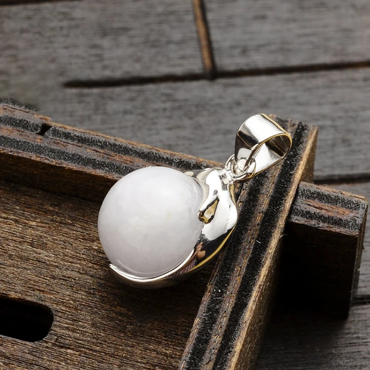 

Sterling Silver Jade Jade Pendant Girls Dolphin Lovers Ice Species Transfer Bead Link Passepartout Clavicle Chain