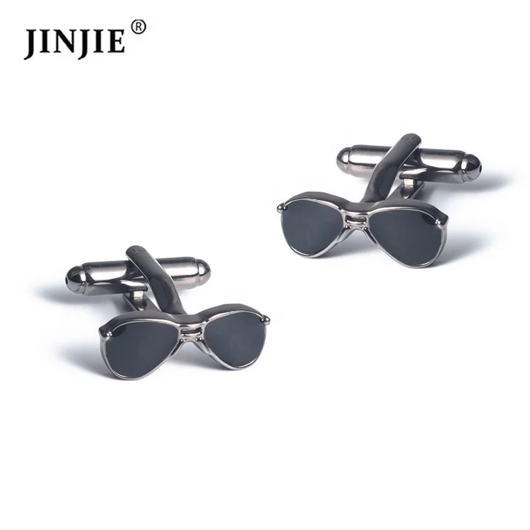 

Best sale black sunglasses shape brass metal cufflinks for men