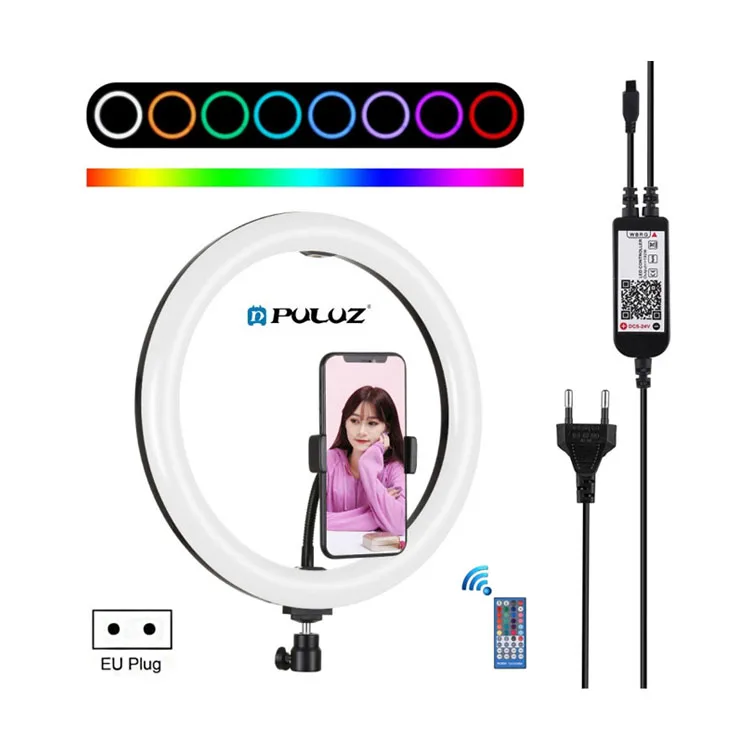 

Top Seller Wholesale PULUZ Photography Equipment Led Ring Light 12 inch RGB Dimmable Selfie Ring Light