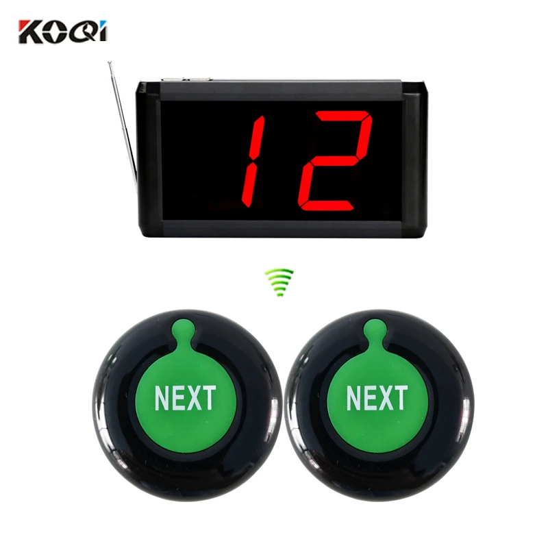 

Simple Queue Calling System 2-digit Display Next Control Button Bell Wireless Number Waiting System For Bank