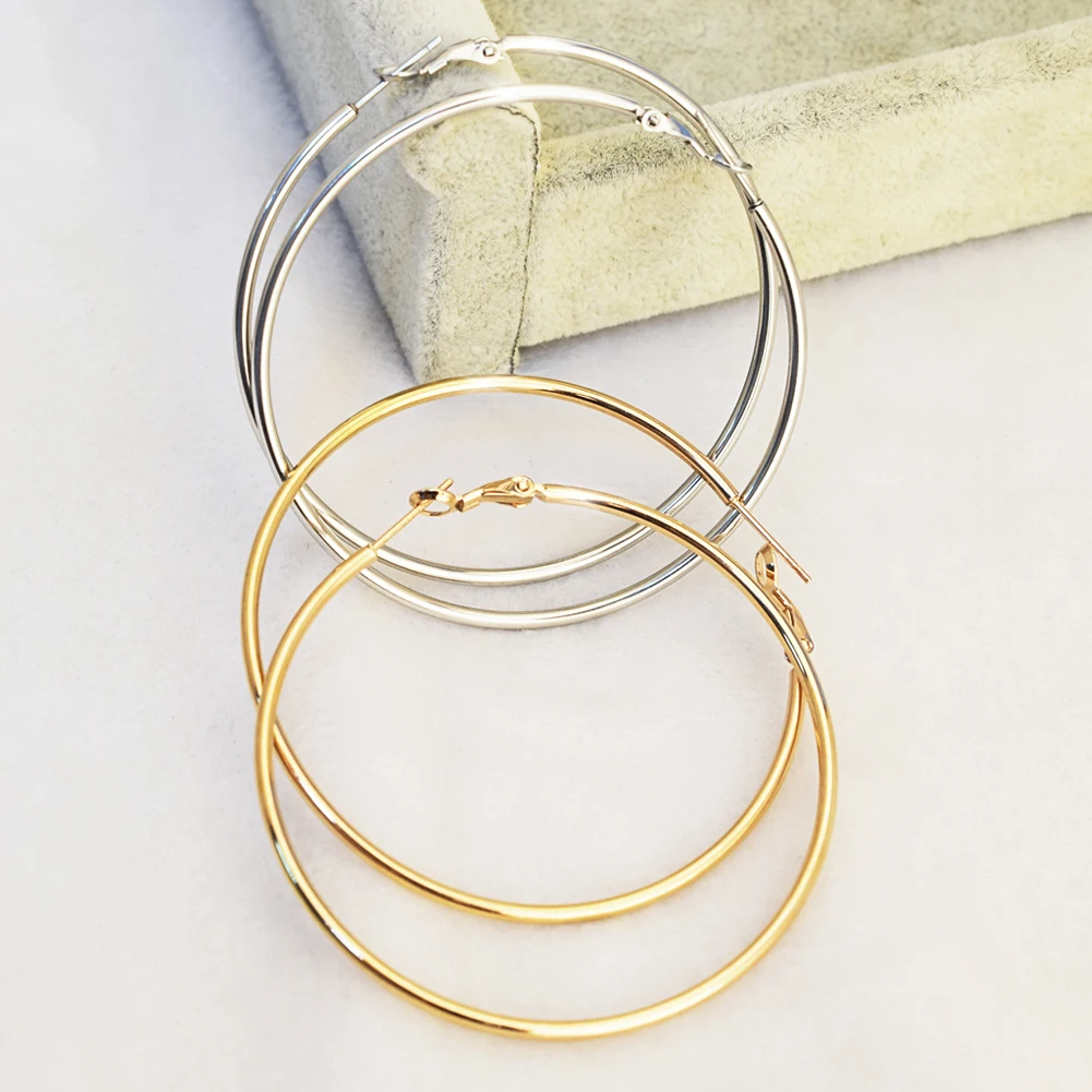 

Trendy Fashion Jewelry Wholesale  Stainless Steel Hoop Earrings Women, Silver, gold, balck, rose gold