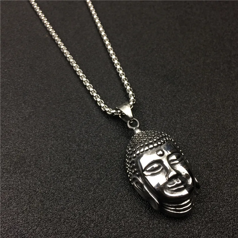 

stainless steel mens necklace chain fashion jewelry necklace mens buddha necklace