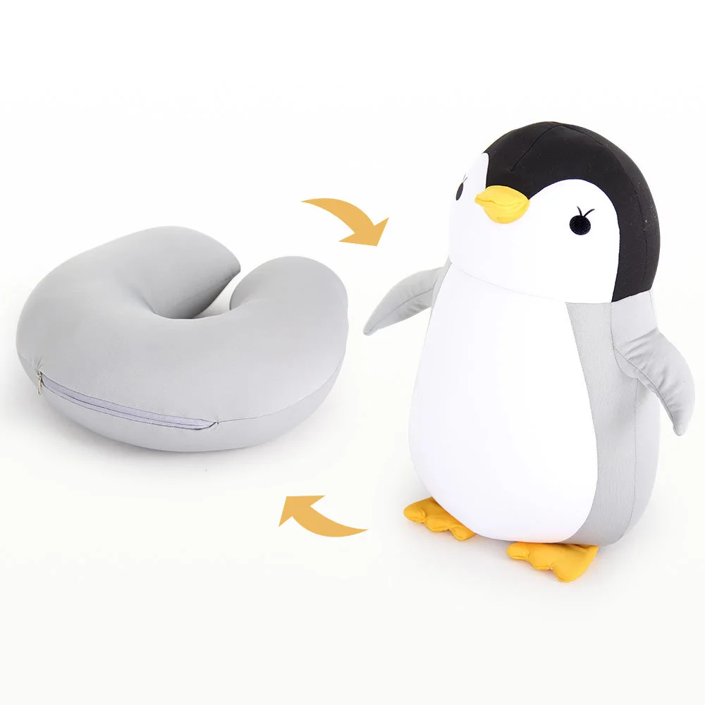 

Cute Penguin U-shaped Deformation Neck Comfort Support Decorative Car Throw Memory Foam Pillow