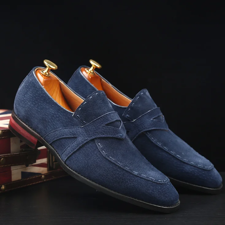 

c11400a England style plus size men slip on dress shoes