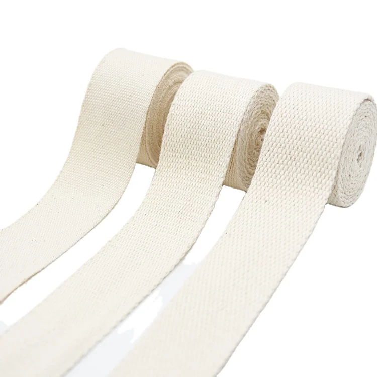 

1-5cm in Stock Clothing Webbing Wholesale Blank 100% Cotton Woven Tapes Bands for Printed Labels, Follow pantone color chart