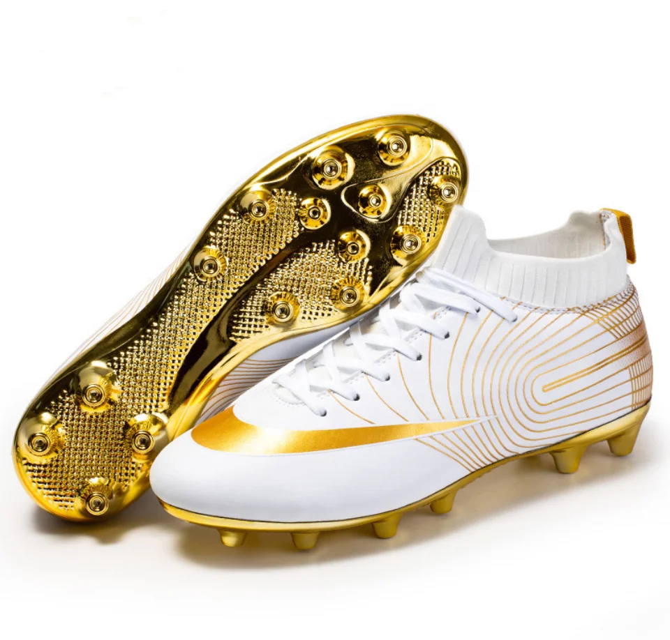 

New Arrival Gilded Bottom Broken Nail Sports Training Outdoor Football Soccer Shoes For Men, Tup,pu