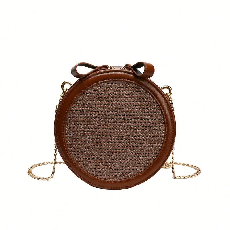 

Manufacturer women sling bag handbag straw beach bag