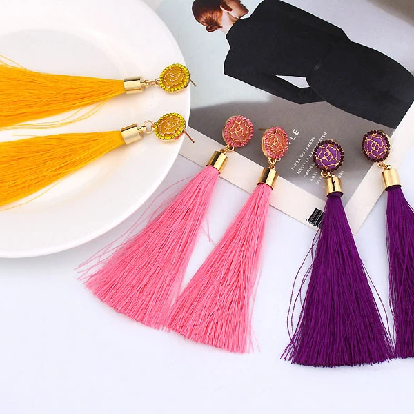 

Trendy Fashion China Simple Tassels Pendant elegance Stud Earrings
