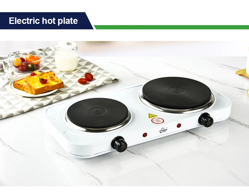 2500w 2 Burner Cooking Electric Heater Double Solid Hot Plate Ce Gs