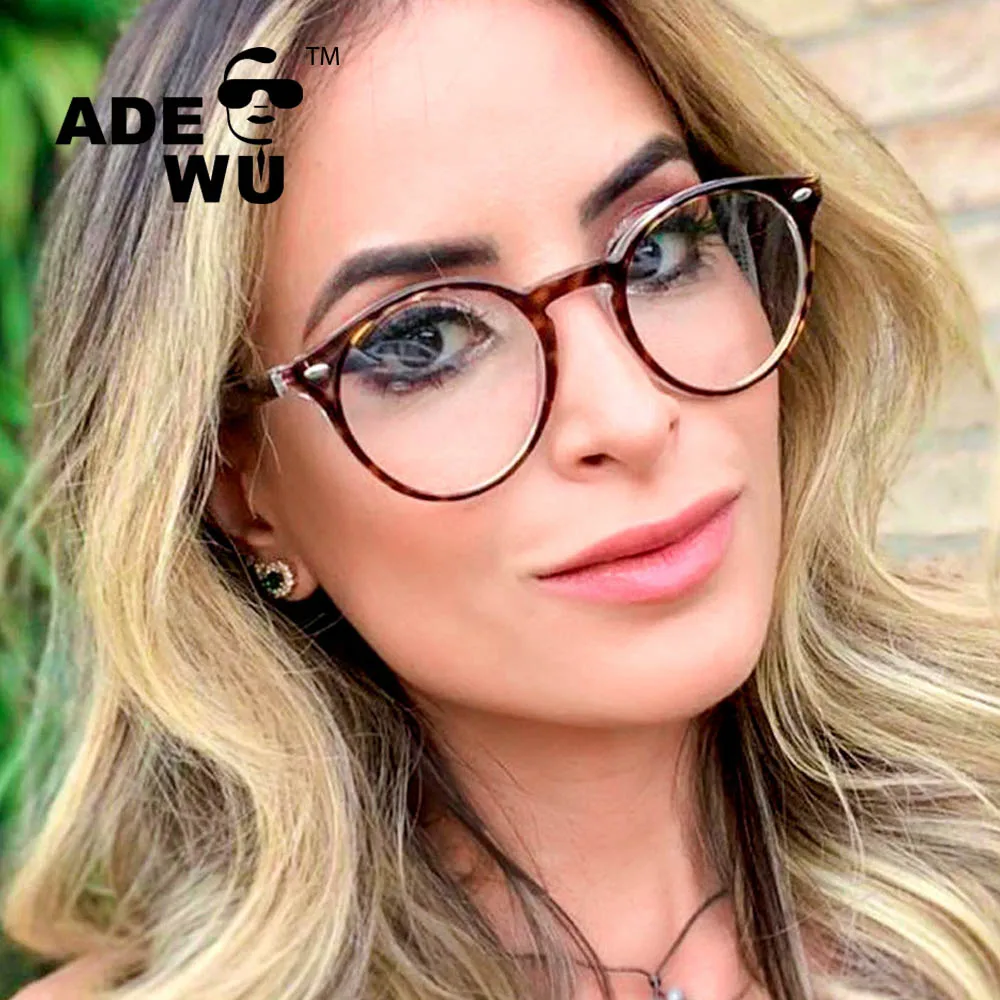 

ADE WU FDY95190 retro rice nail optical glasses frame for women and men trend wild round face flat mirror
