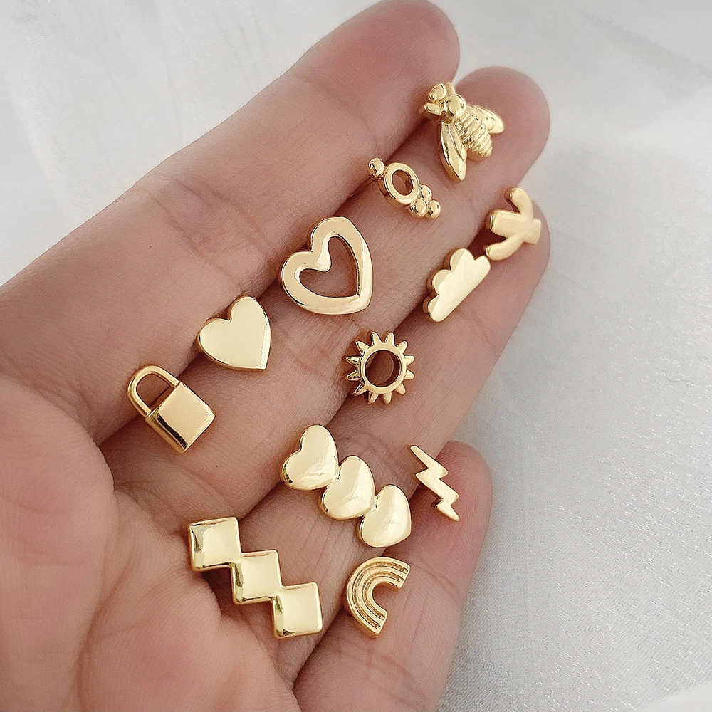 

minimalist gold plated stud geometric channel earrings