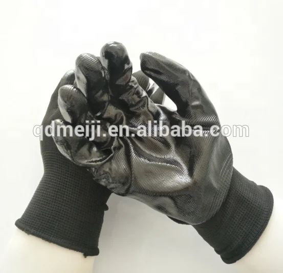 
cheapest nitrile coated gloves safety work black nitrile gloves china supplier 