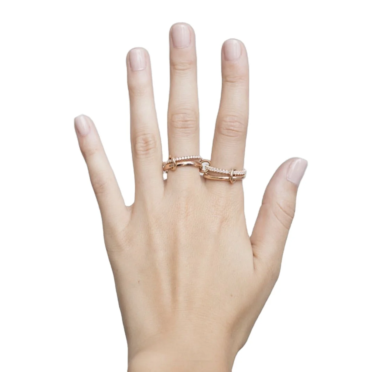

Trendy Womens Zircon Micro Paved Personalized Four In One Ring Set Jewelry Rings