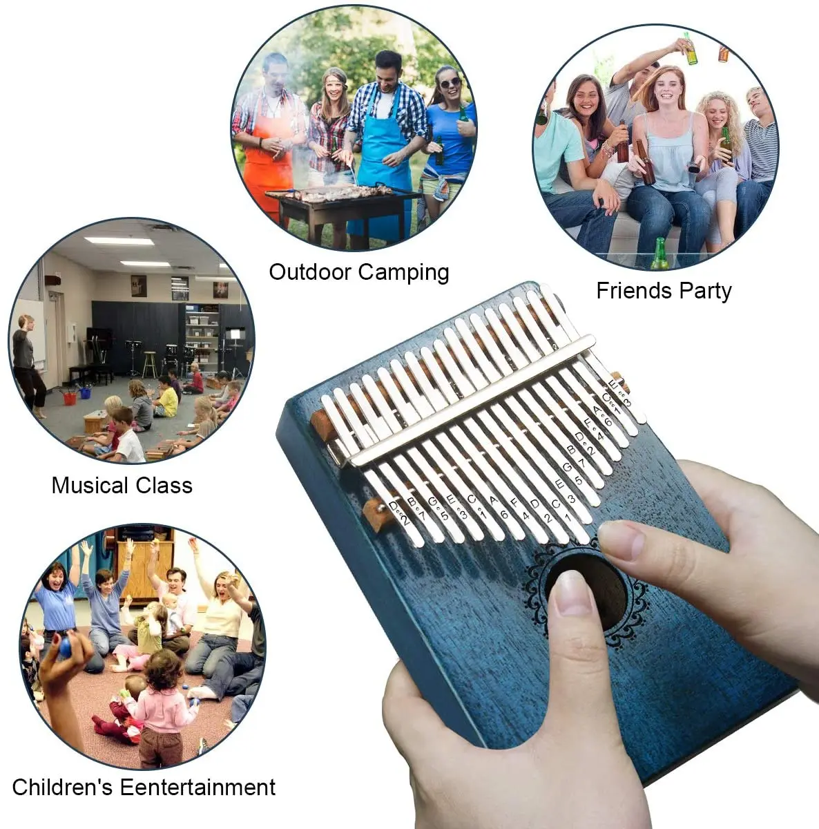 

MAGOO The factory wholesale cute flash kalimba 17 mbira, Multi