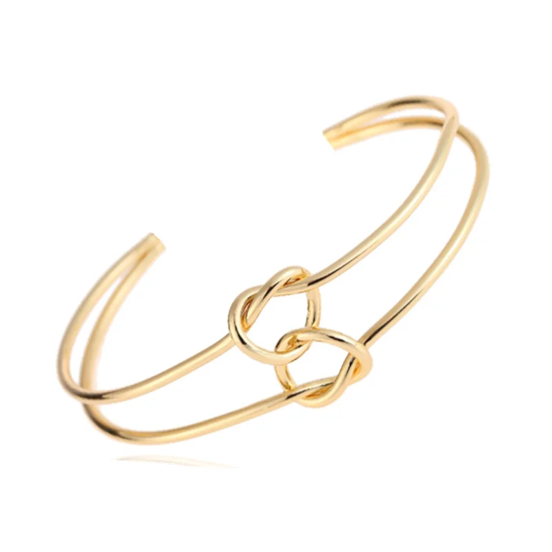 

Latest Design Copper Knot Open Bangle Bracelet Adjustable, Gold,silver