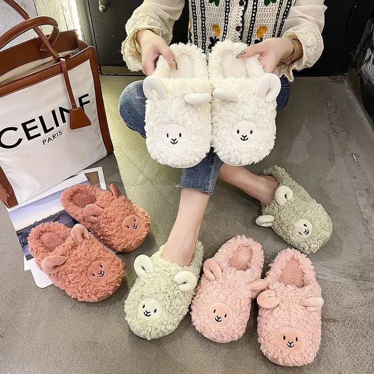 

Valentine's Day Wholesale Fashion Cute Custom Winter Warm Luxury Fur Slippers Real Mink Fur Slides for Women fur slides