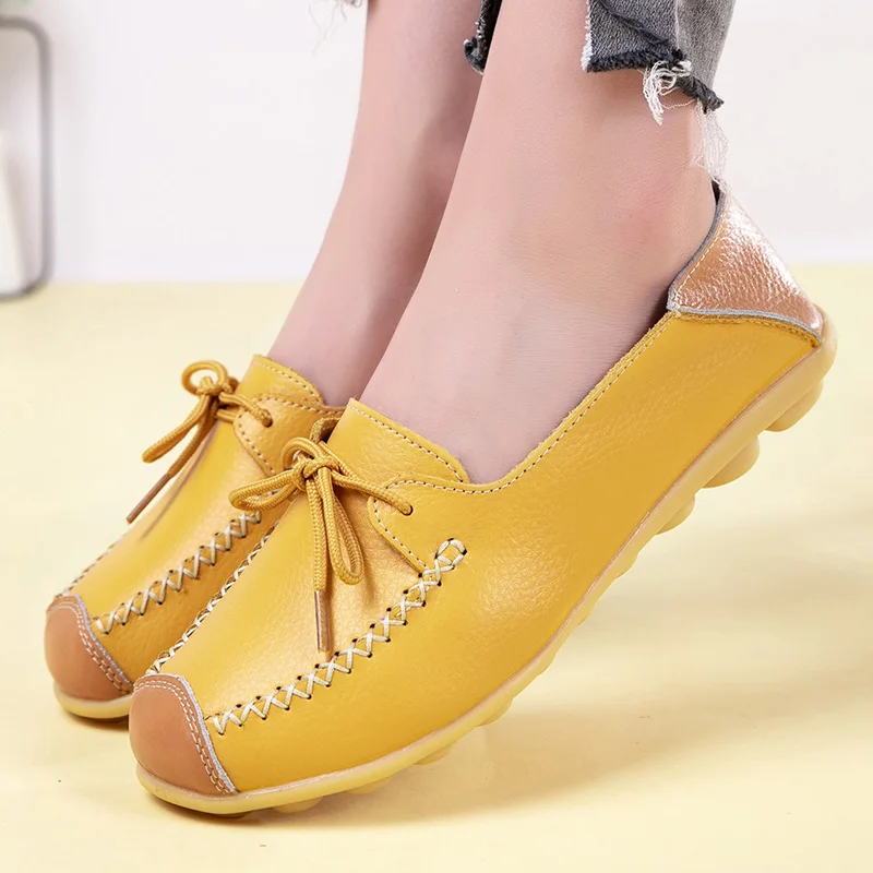 

Women All season new styles espadrilles Fashion trendy Cheap Casual ladies shoes office loafers size  flats genuine leather