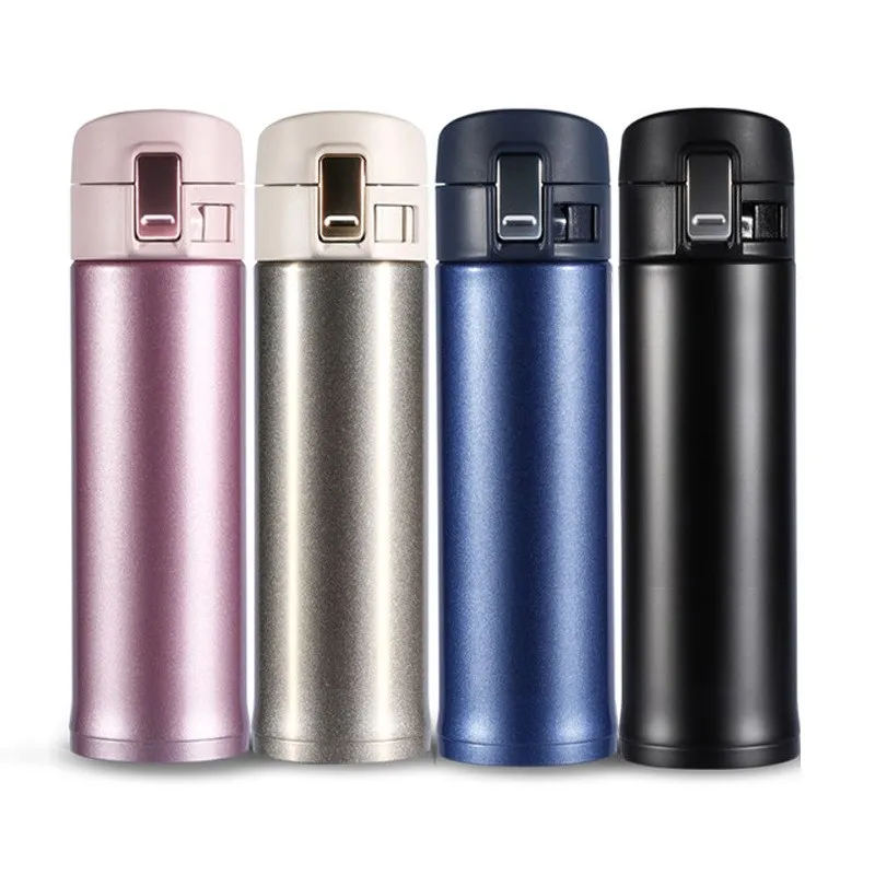 

New Arrival 500ml Travel Drinking Bottle Straight Stainless Steel Double Wall Thermocup With Lid