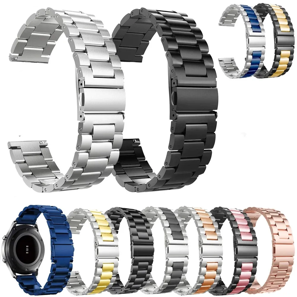 

22mm 20mm Band Strap For Samsung Galaxy Watch 3 42 46mm gear S3 Active2 Steel for Huawei GT 2 Xiaomi Amazfit BIP GTR 2