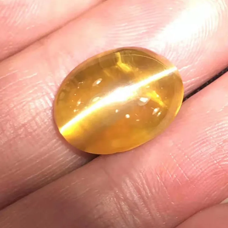 

collection rare precious big gemstone for jewelry making 21.5ct Sri Lanka honey-color natural cat's eye loose stone