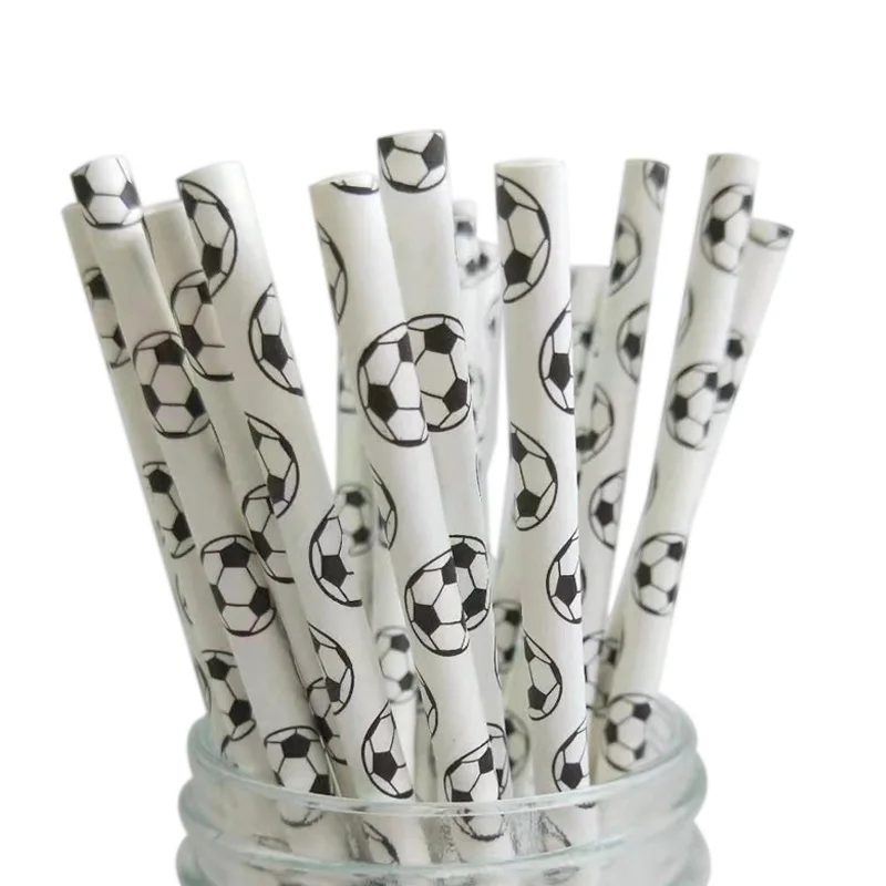 

Party favors wholesale cocktail eco friendly recycled drinking football paper straws