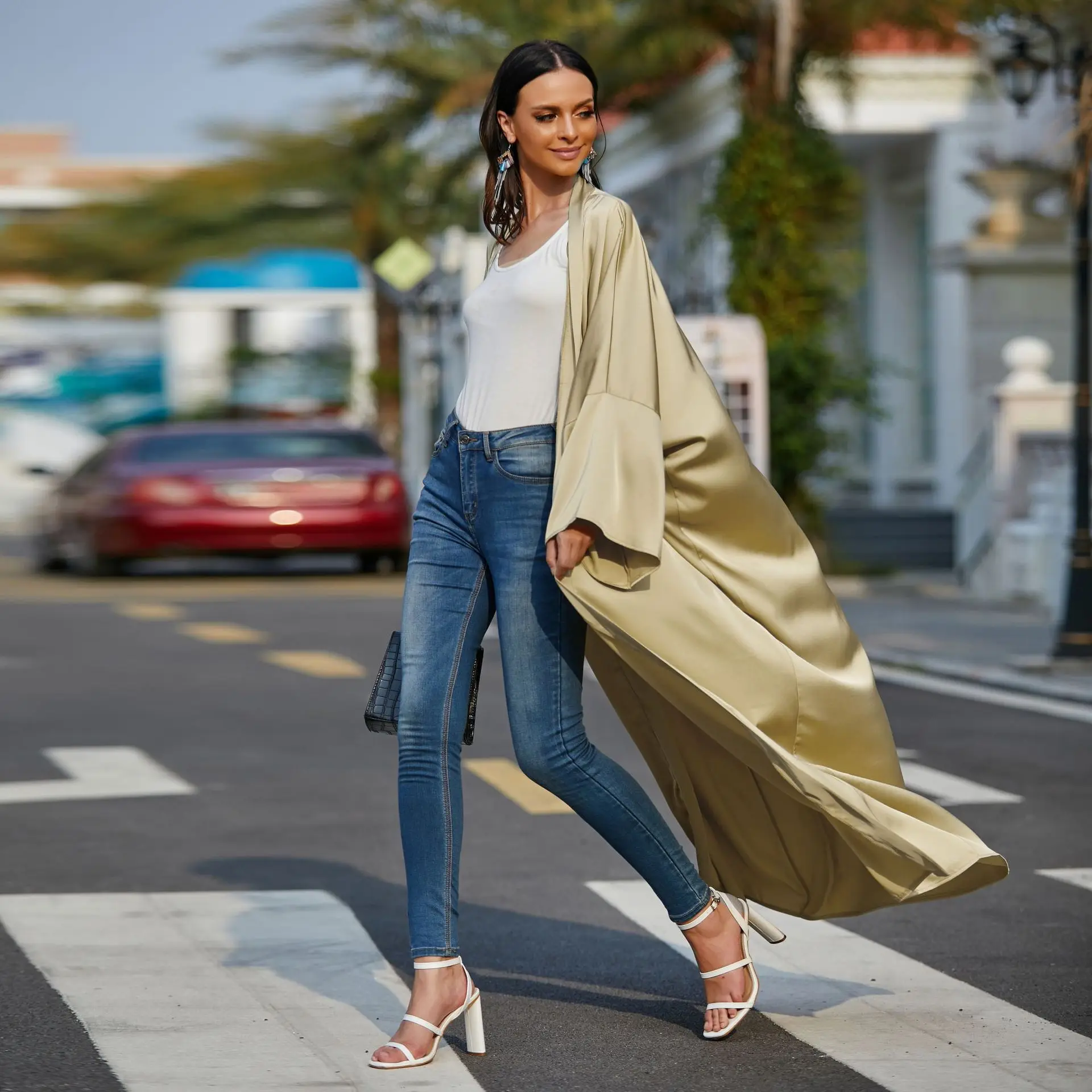 

2021 Latest Cardigan Islamic Clothing Fashion Front Open Kimono Fashion Front Open Kimono Arabic Style Dubai Muslim, As shown