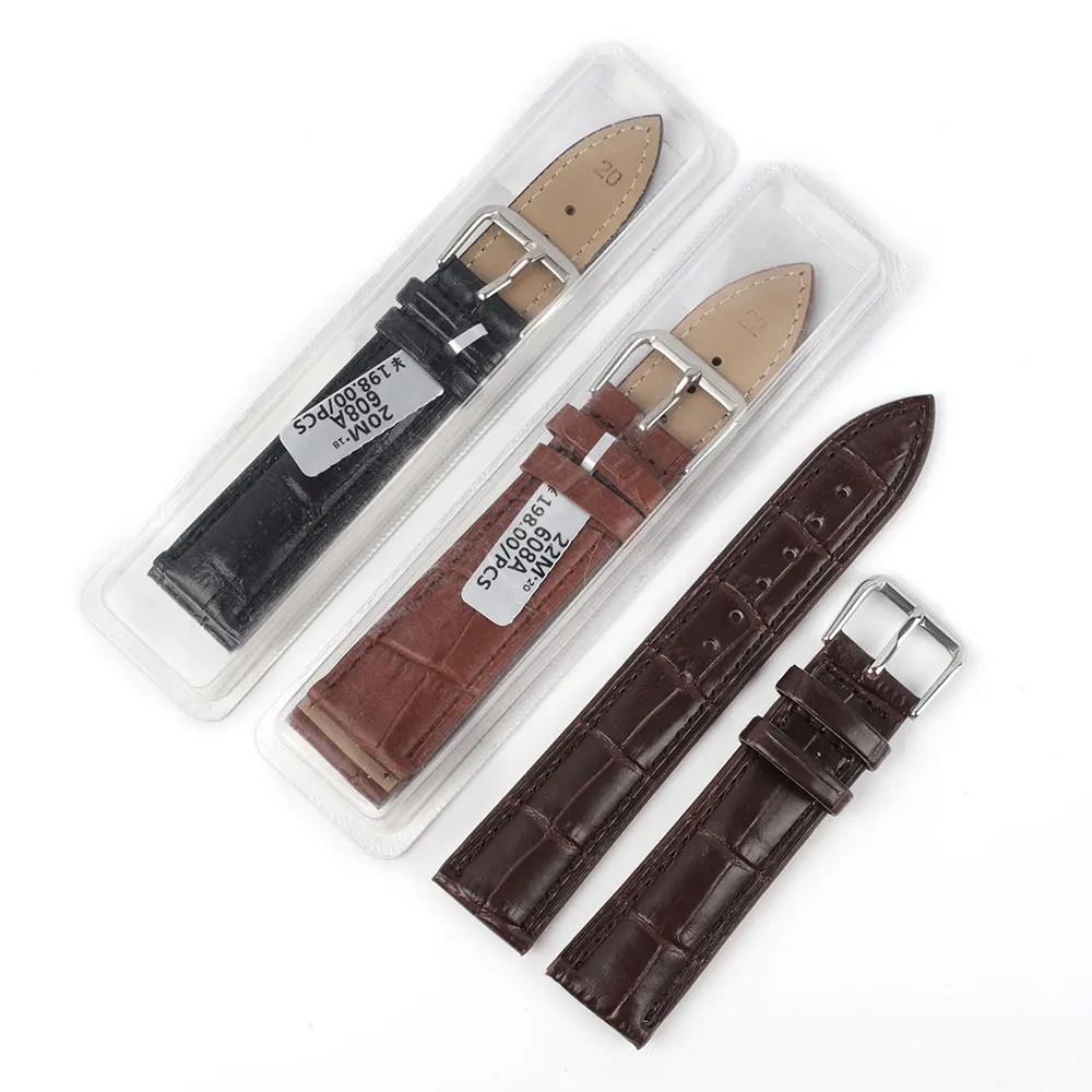 

New Style Cheap 18mm 20mm 22mm Split Leather Box Packing Genuine Calf Leather Bamboo Pattern Changeable Watch Bracelets Straps