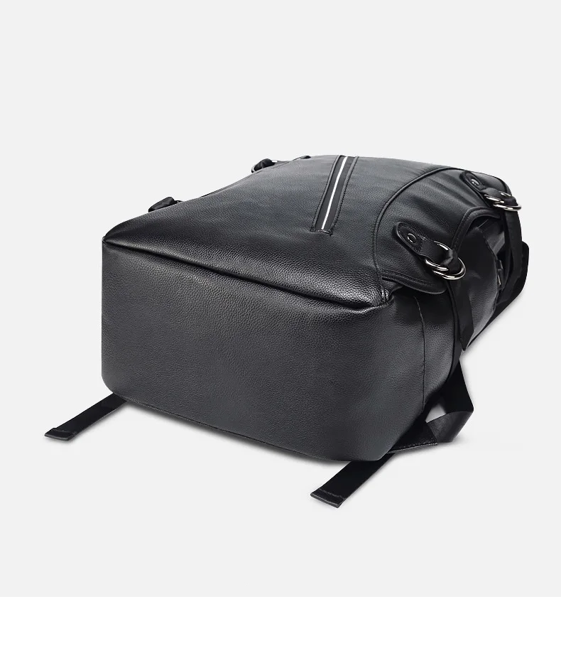 2020 Trending Lichee Pattern PU Leather Laptop USB Charging Backpack Satchel Bag