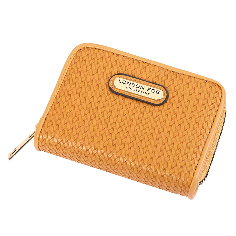 

Factory Customized Production Khaki Card Holder Wallet Leather Folding Zipper Card Holder Wallet