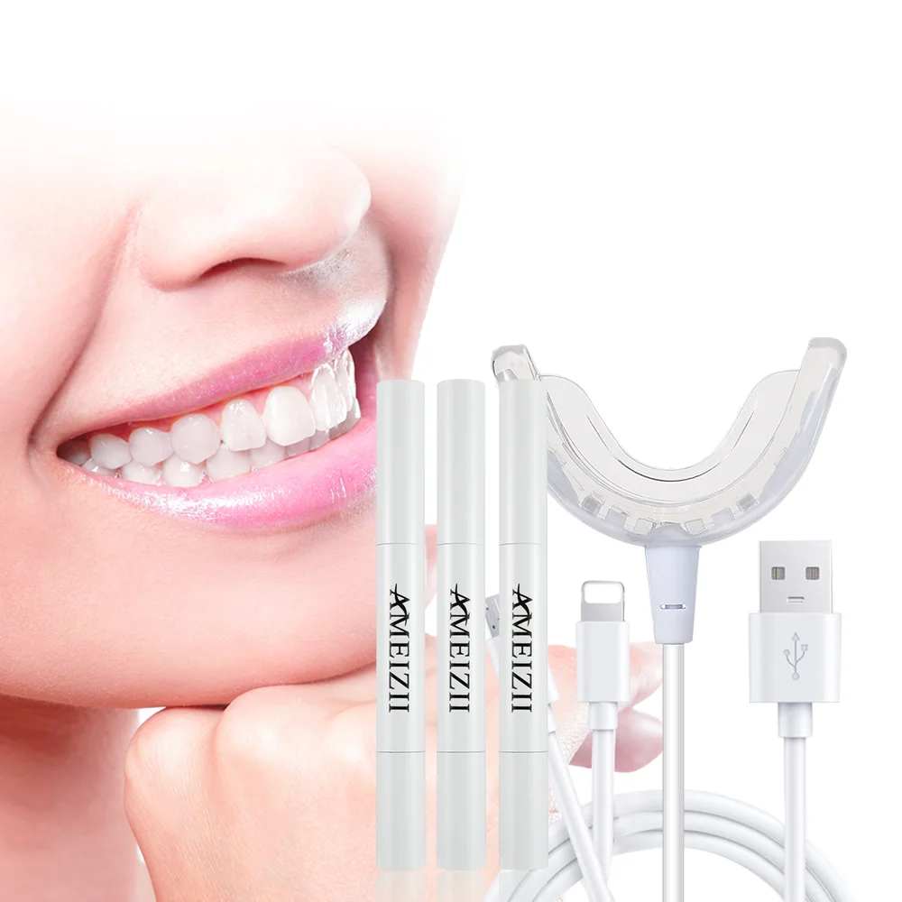 

OEM Ultrasonic Wired Teeth Whitening Kits 16 LED Lamp Dental Bleaching Machine Blanchiment Dentaire Tooth Whitener Gel Pen Set