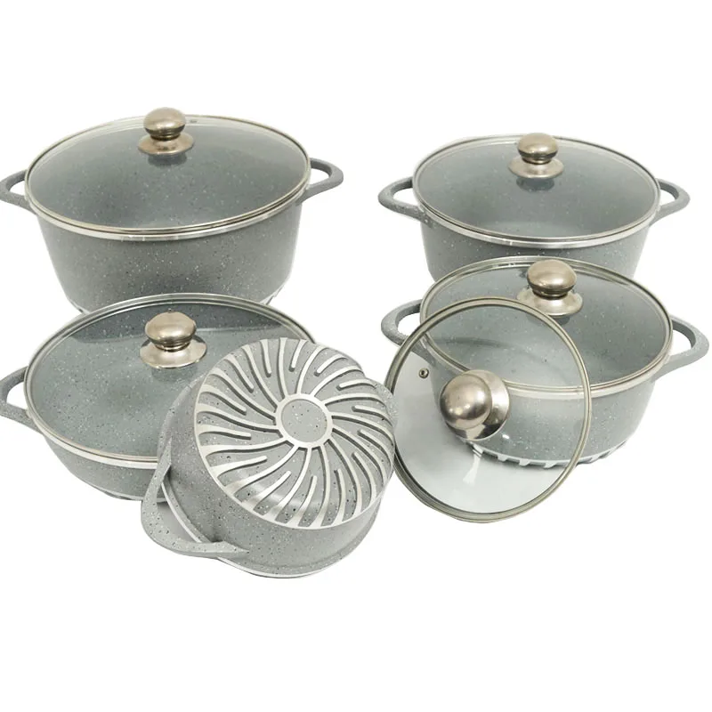 

6 Pcs Enamel Cast Iron Cookware Sets Round Casserole Cooking Pots Frying Pan Dish, Customized