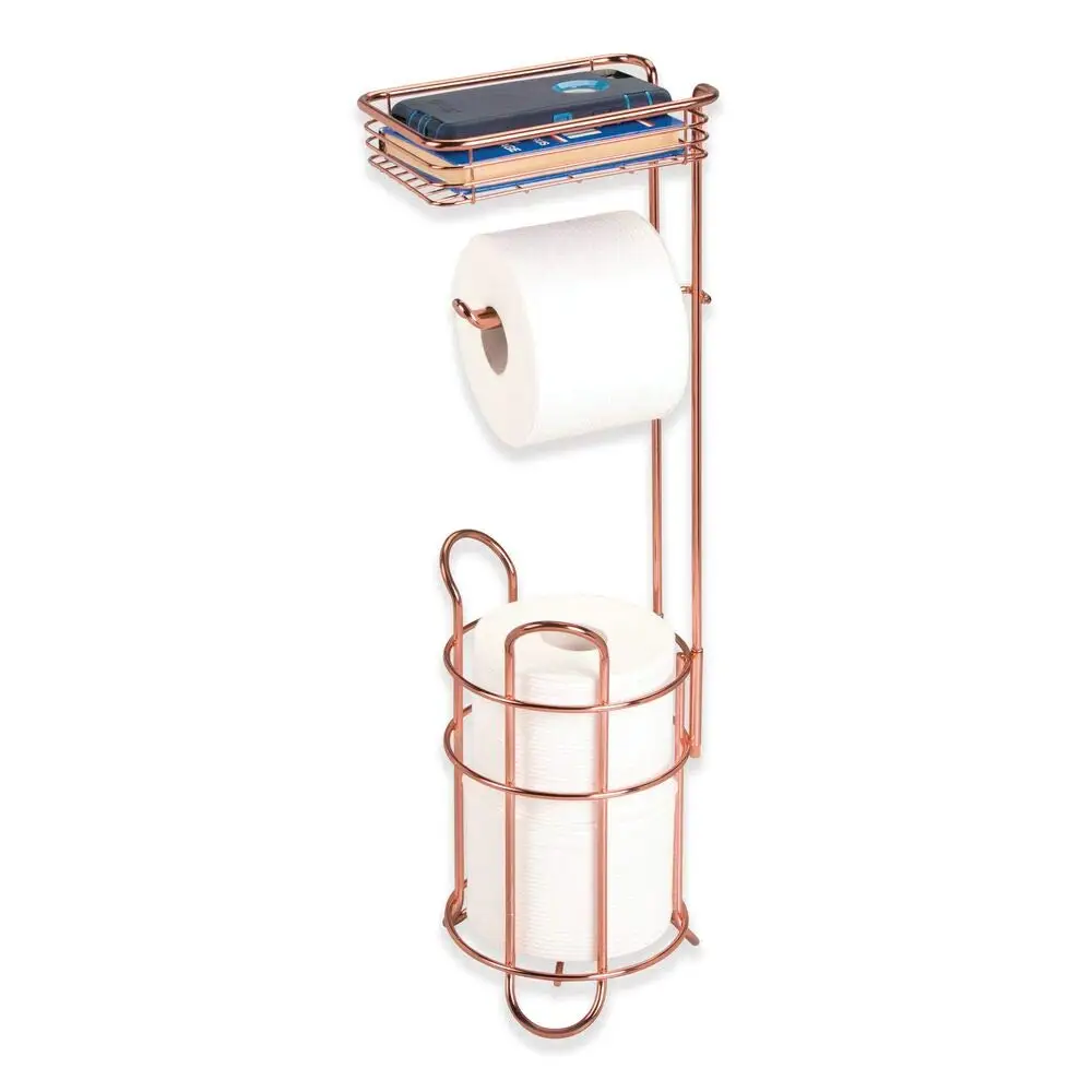 

Metal Wire Tissue Rack Toilet Roll Paper Holder Standing Toilet Paper Holder Toilet Roll Storage Rose Gold