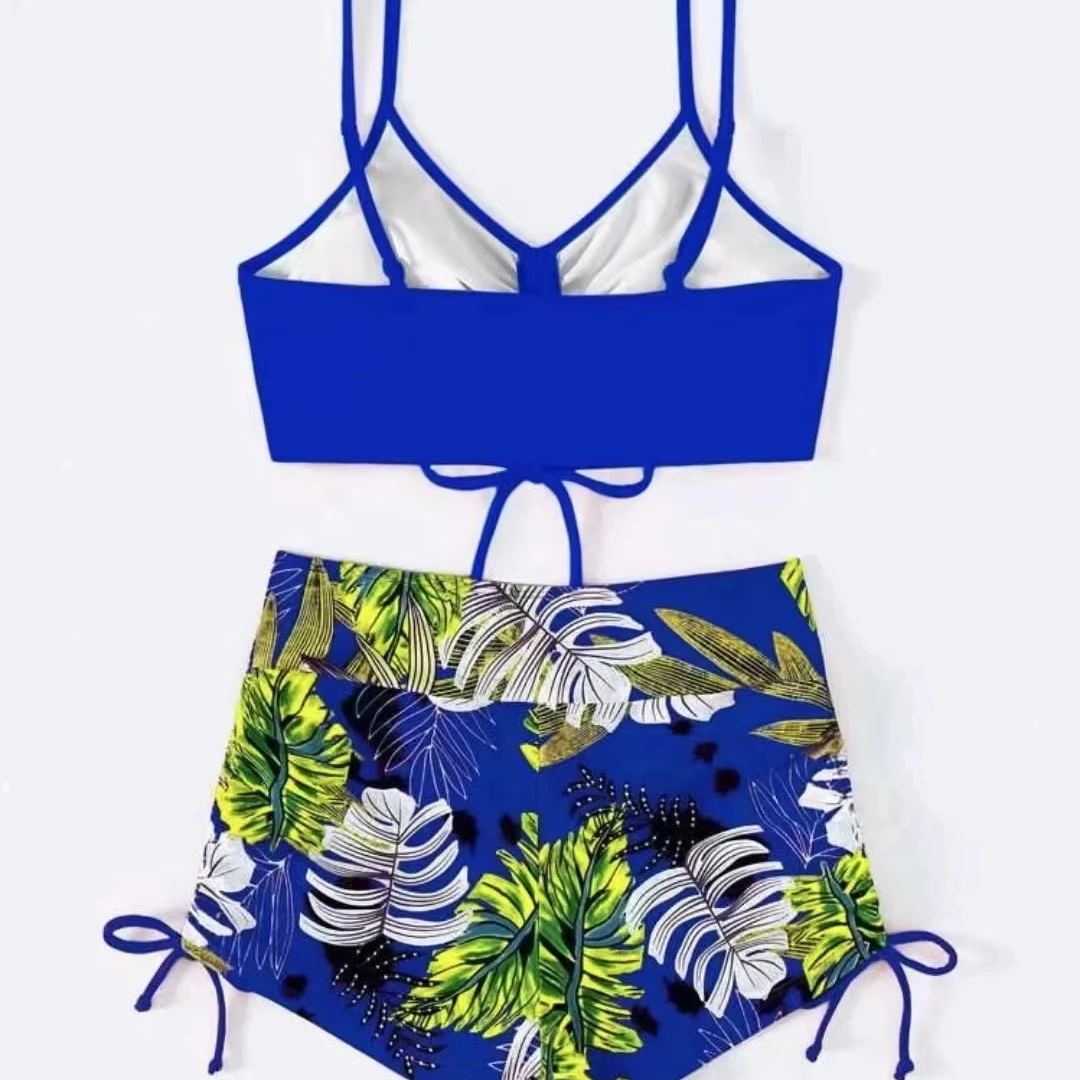 2025 Bikini European and American Pure Color Sexy Pantyline Bikini Women's Two-Piece Swimsuit