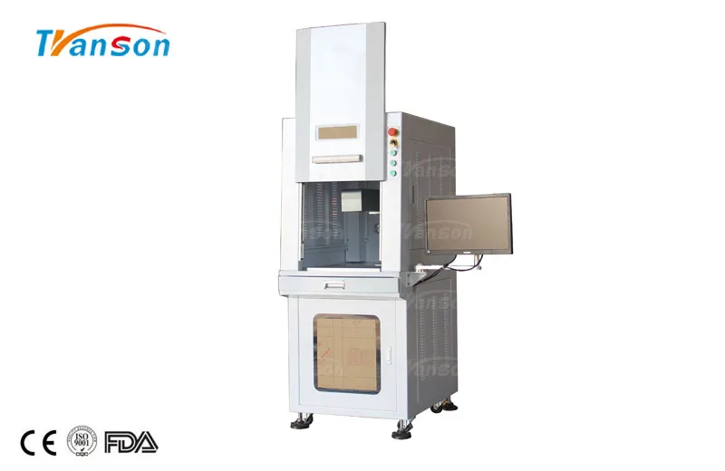30W  Fiber laser Marking Machine Full-Enclosed Type for Metal Leather Plastic Stone