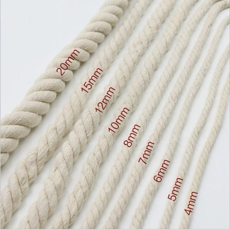 

Twisted Macrame Cord 3mm 4mm 5mm Natural cotton rope for macrame, Pure color and mat color