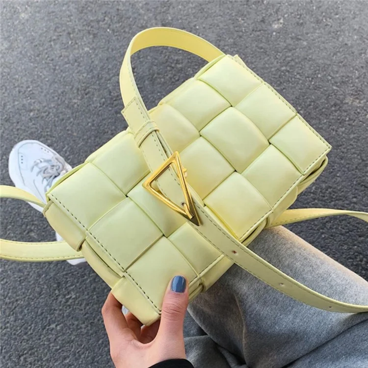 

Weave Square Crossbody bag 2021 PU Leather Women's lady Handbag Travel Shoulder messenger Bag, Picture