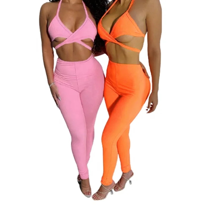 

Latest Products 2021 Sexy Woman Two Piece Bra Pants Suit Set