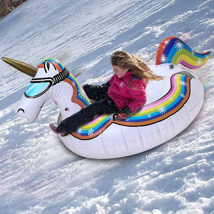 Durable Pvc Plastic Heavy Duty Inflatable Unicorn Snow Tube Sled Buy