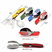 

Stainless Steel Pocket Travel Camping Folding Knife Spoon Fork Kit Utensils Set