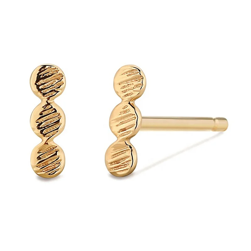 

Milskye Simple exquisite925 sterling silver jewelry18k gold plated mini Round earrings