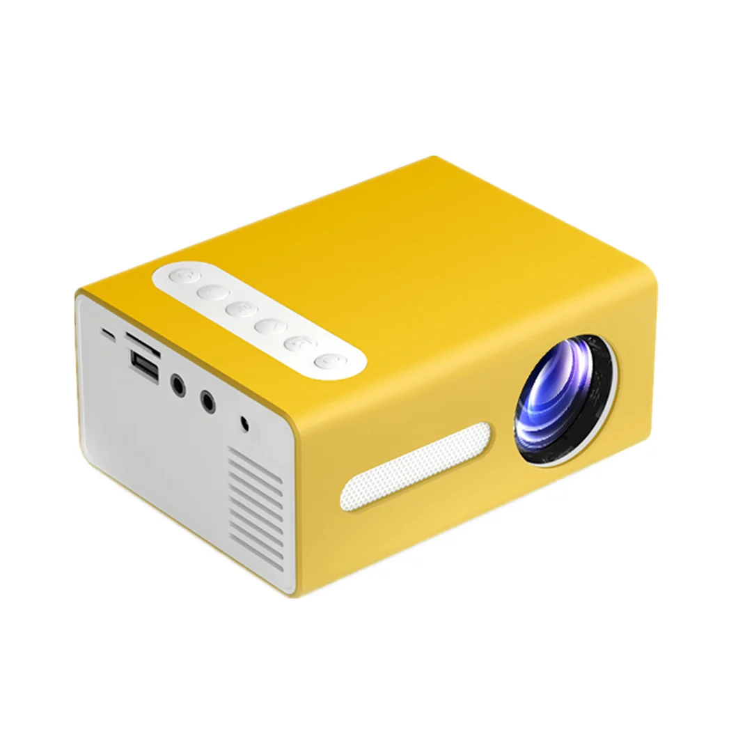 

Excel Digital LED mini Projector HD 1080P 320*240p 800 Lumens 16-100 inch Mobile Home Projector T300, Yellow and white,black and white