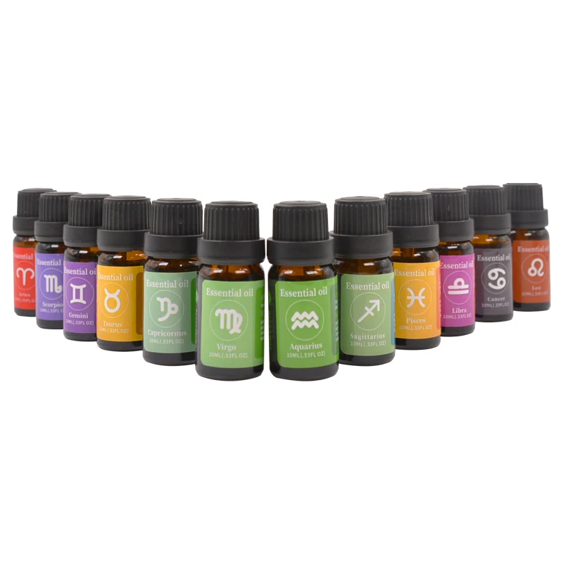 

moisturizer stone set fragrance oils aromatic lemongrass electric ylang peppermint 100% natural essential oil set, Six color