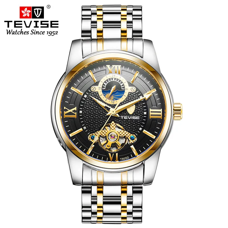 

Luxury Watch Mechanical Moon Phase High Quality Automatic Tourbillon Man Watch Reloj Intercambiables, Optional