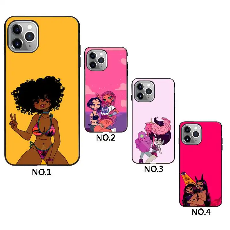 

Black girl black cover phone for iphone 12