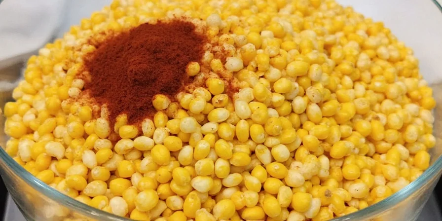 Corn served on a fancy plate with herbs and lemon