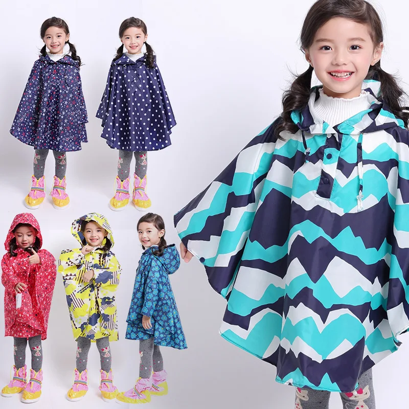 

Children Print Thin Cape Raincoat Children Backpack Kindergarten Boys And Girls, Customized color