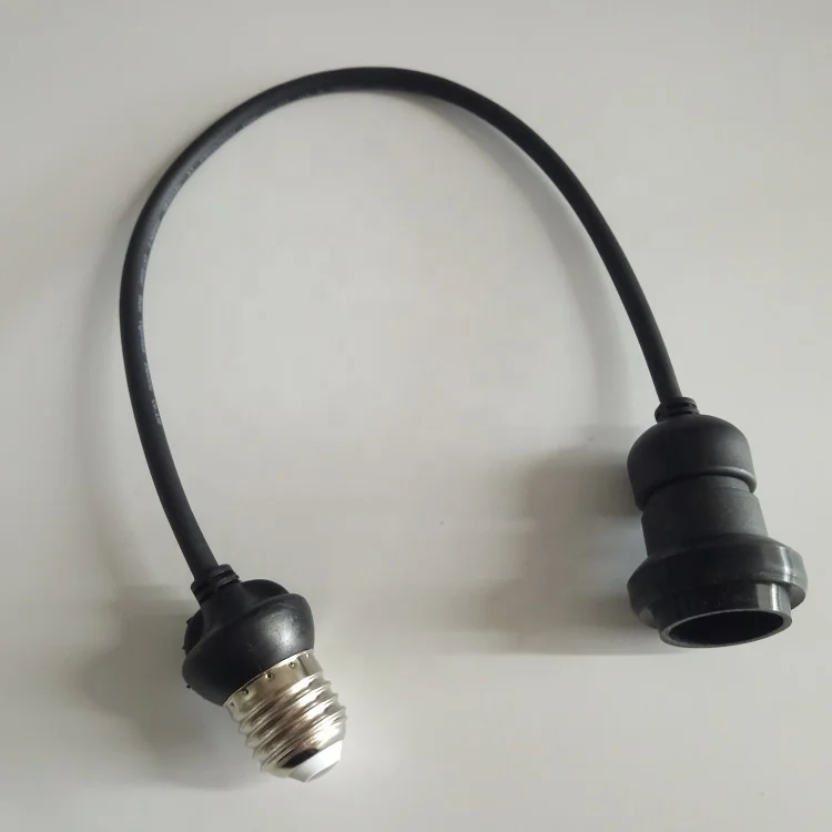 Waterproof IP44 E27 lampholder wire B22 rubber PVC IP44 E27 holder dropper 1M 2M